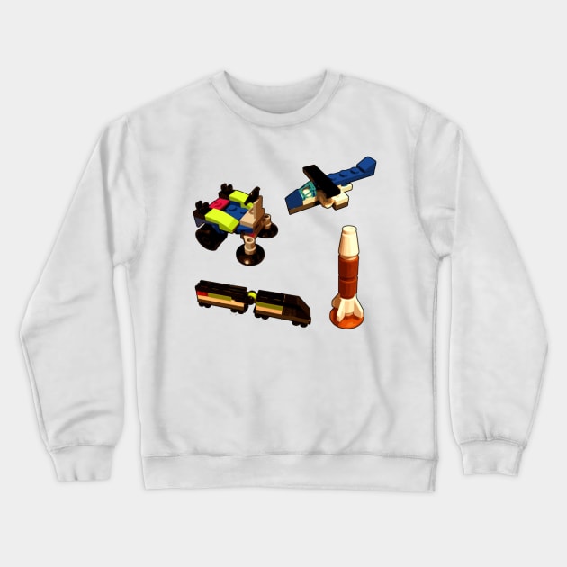 Bricks And Pieces - Transport Collection 3 Crewneck Sweatshirt by druscilla13